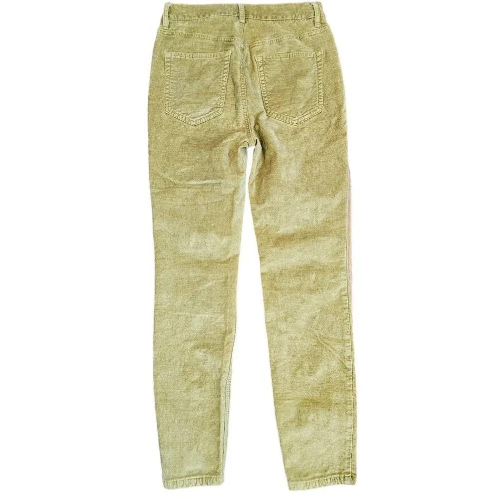 Free People Sz‎ 28 High Rise Velvet Skinny Pants High Waisted Cyndi Retro Style
